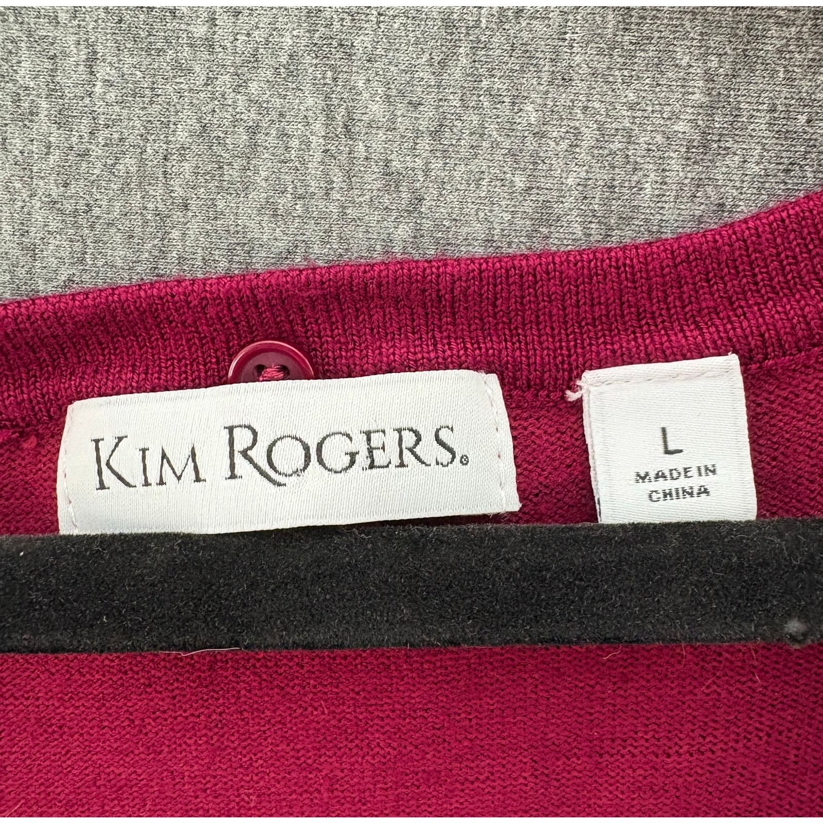 Other Kim Rogers | Women's Solid Soft Cardigan Sweater | Large Size L / US 10 / IT 46 - 4 Thumbnail