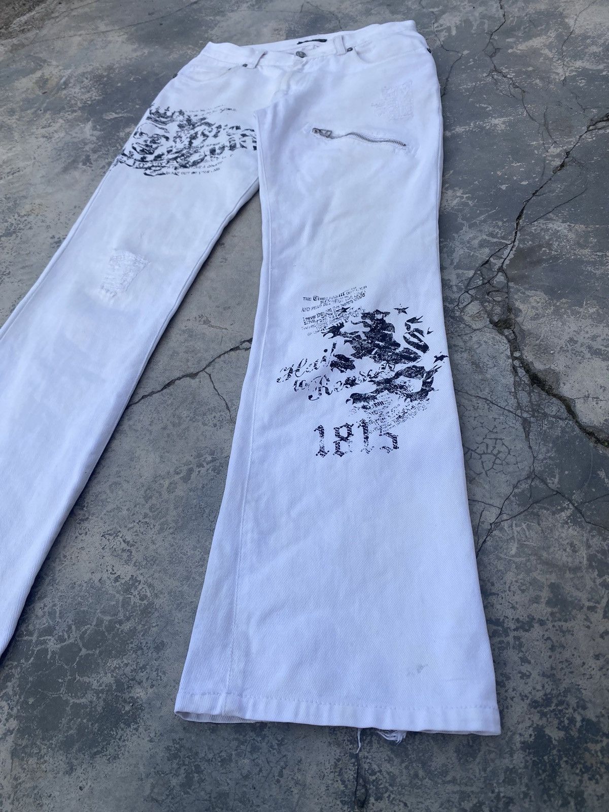 If Six Was Nine 🔥SHIMAMURA🔥 Punk Poem White Flare Size US 28 / EU 44 - 3 Thumbnail