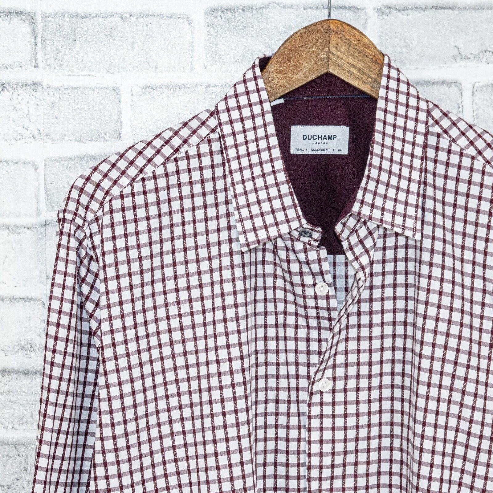 Duchamp DUCHAMP London Tailored Fit Button up Shirt white burgundy Size US XL / EU 56 / 4 - 5 Thumbnail