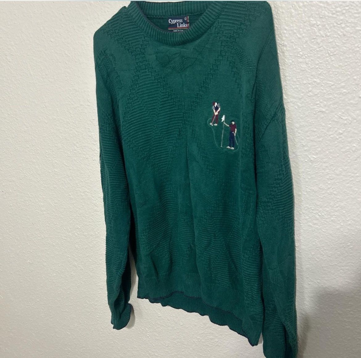 Other Vintage Cypress Links Golf Sweater Green Knit Crewneck Size US L / EU 52-54 / 3 - 5 Thumbnail