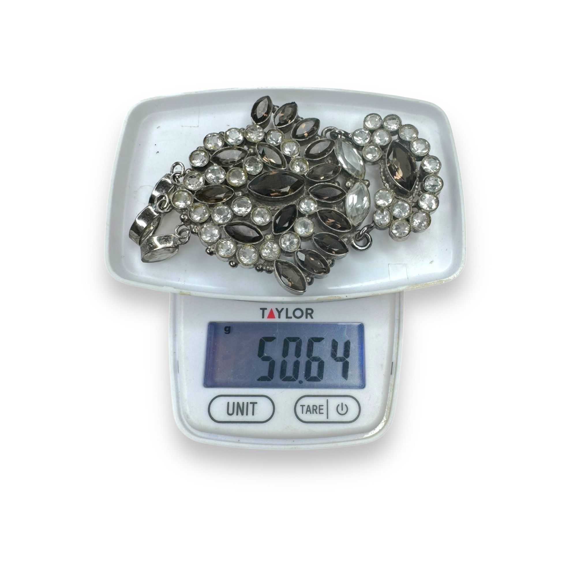Other Vintage Sterling Silver Smoky Quartz & Crystal Brooch Pin Pe Size ONE SIZE - 16 Thumbnail