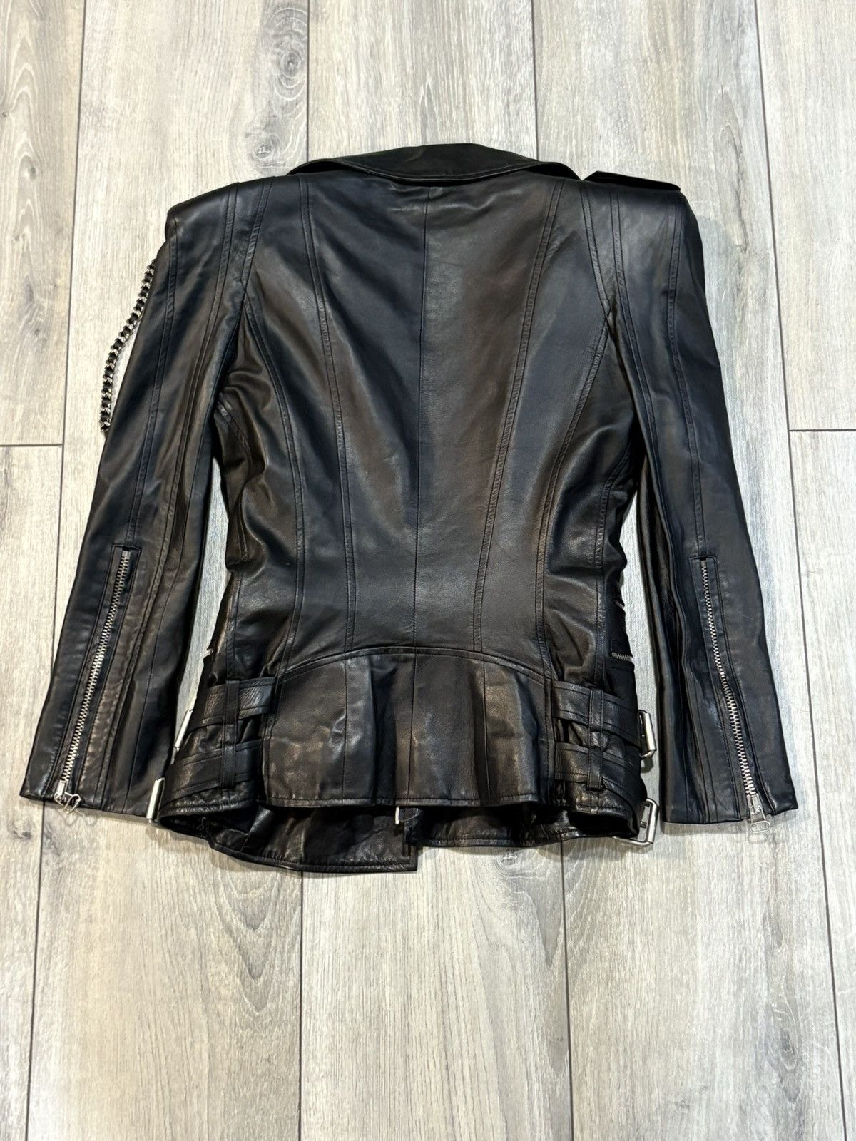 Balmain Balmain AW09 Chain Leather Rider Jacket Size US XS / EU 42 / 0 - 4 Thumbnail