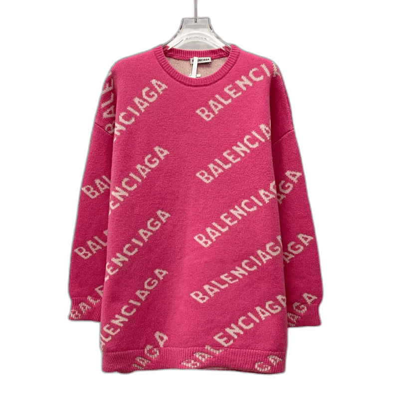 Balenciaga Balenciaga Pink Logo Knit Sweater Size XS / US 0-2 / IT 36-38 - 1 Thumbnail