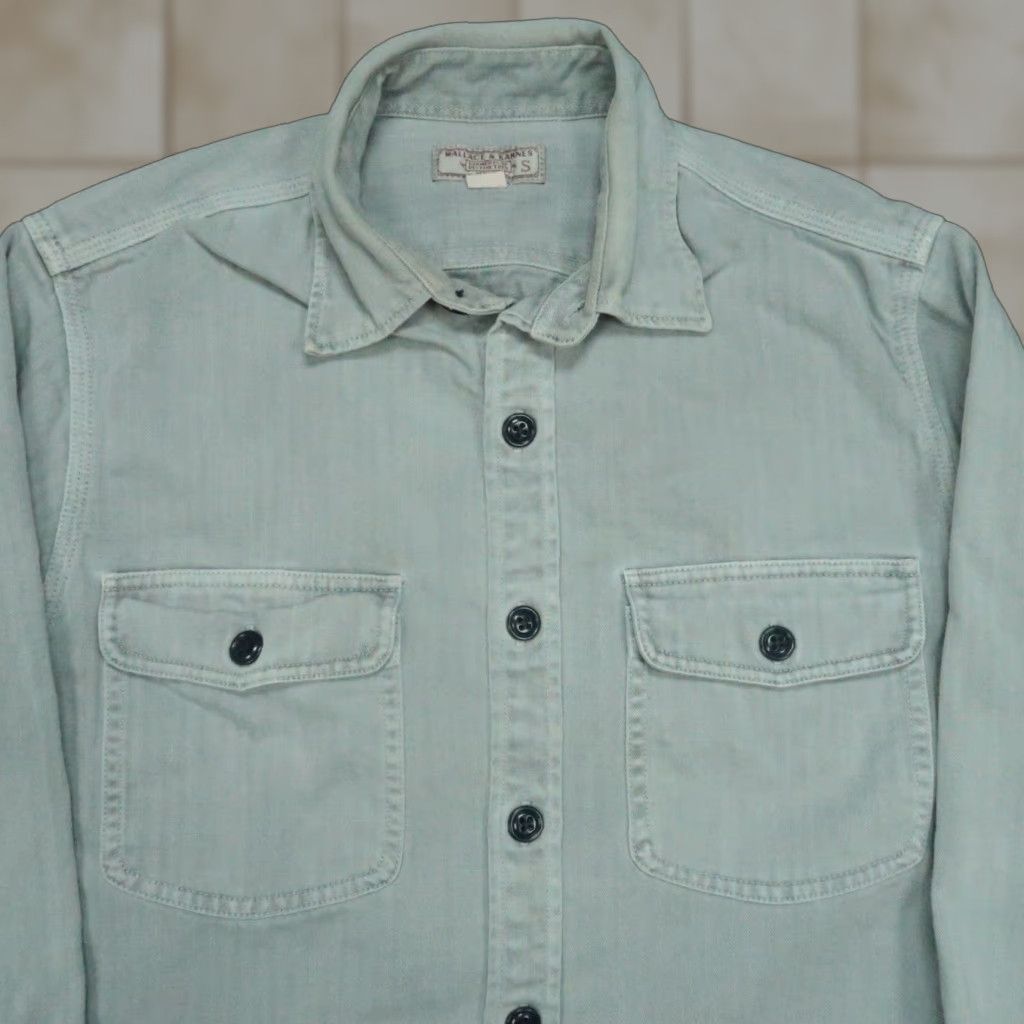 Wallace & Barnes Wallace & Barnes Shirt Mens Small Blue 2 Pocket Workshirt Long Sleeve Button Size US S / EU 44-46 / 1 - 1 Thumbnail