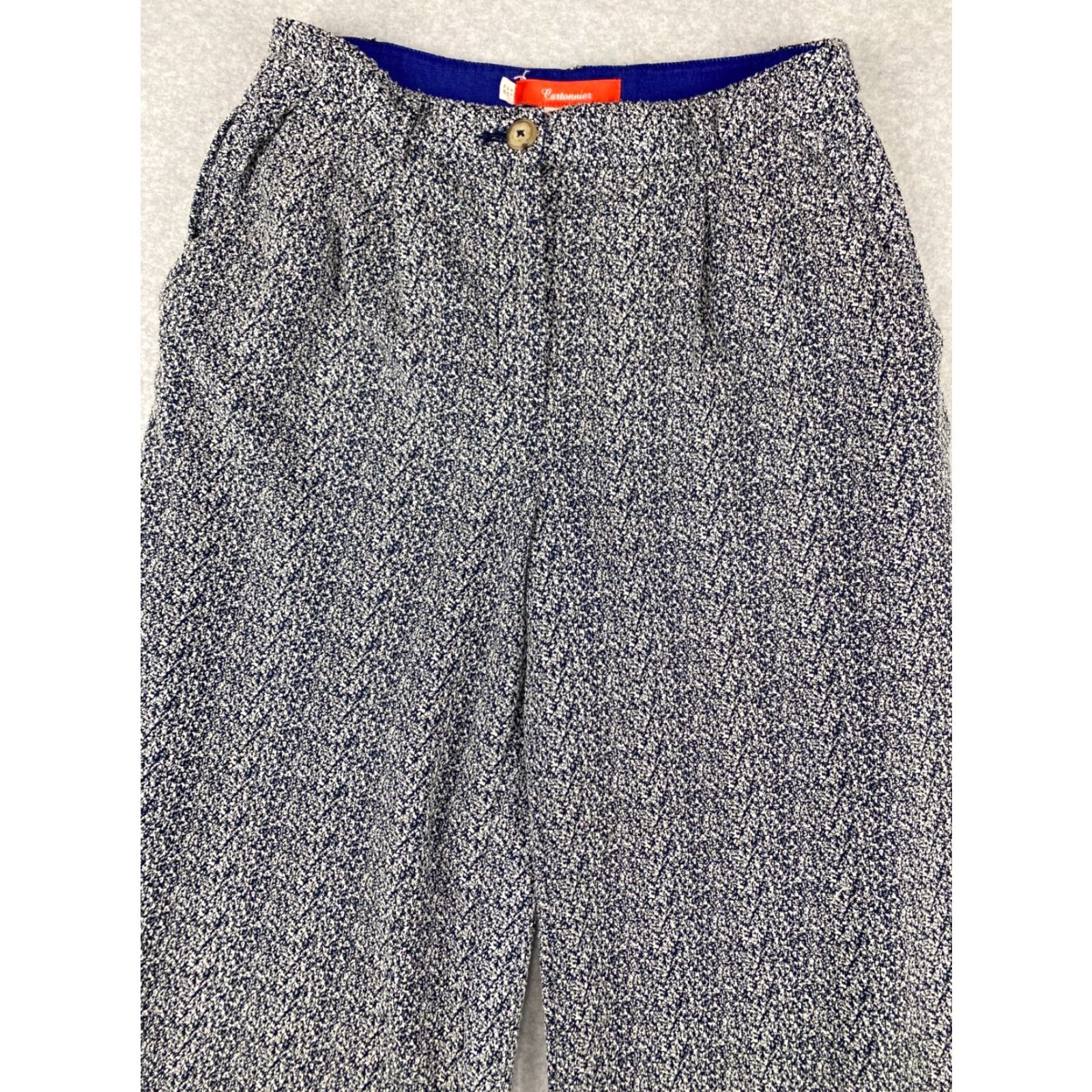 Anthropologie VINTAGE Anthropologie Cartonnier Pants 6 Blue Eliza Jacquard High Rise Wide Leg Boho Size 28" / US 6 / IT 42 - 2 Thumbnail