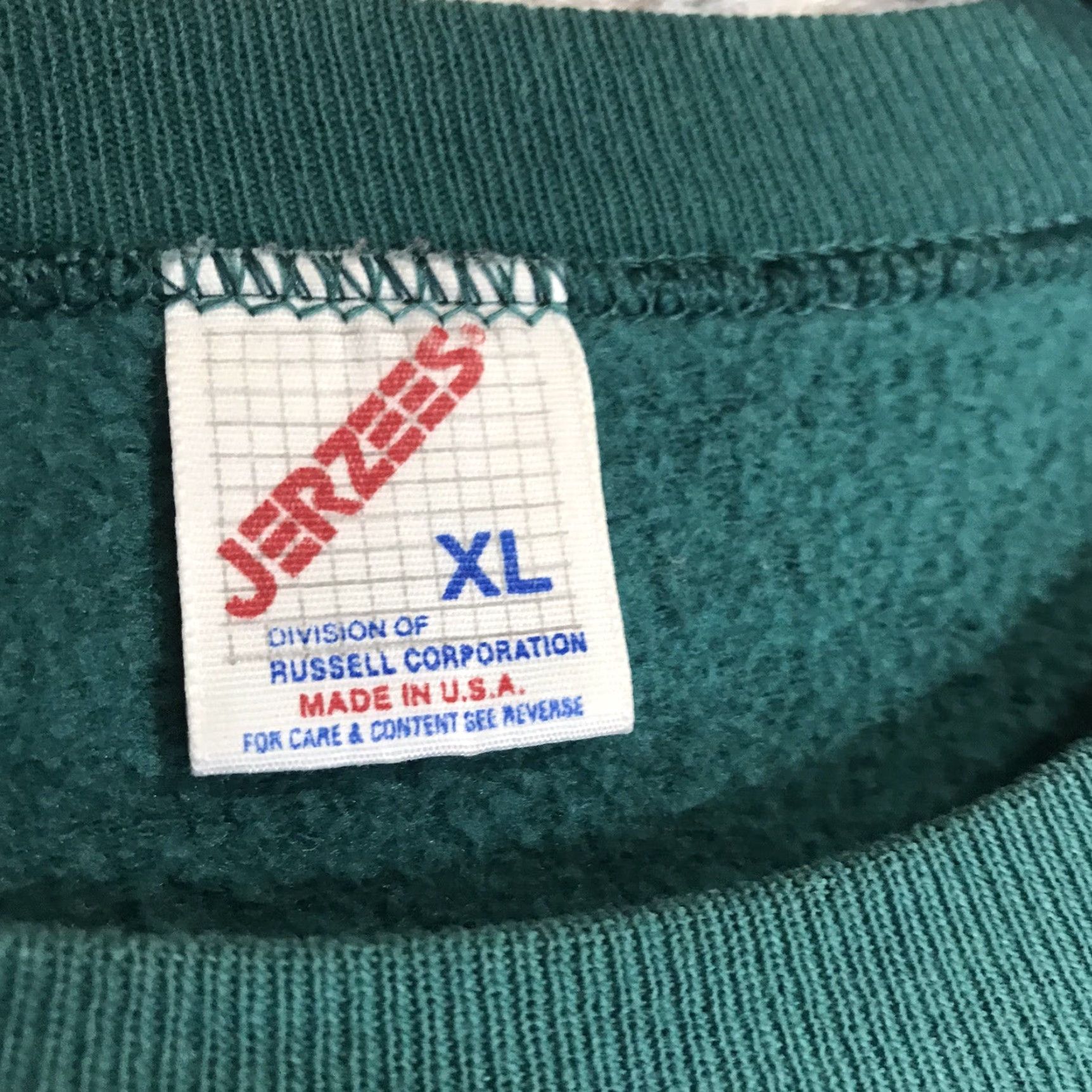 Jerzees VINTAGE Jerzees Sweatshirt Crew Neck XL Men Green 90s USA Made Blank Size US XL / EU 56 / 4 - 4 Thumbnail