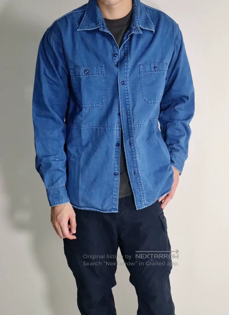 Neighborhood Neighborhood Indigo Dyed Denim Shirt Splatter Work Shirt J Size US L / EU 52-54 / 3 - 2 Thumbnail
