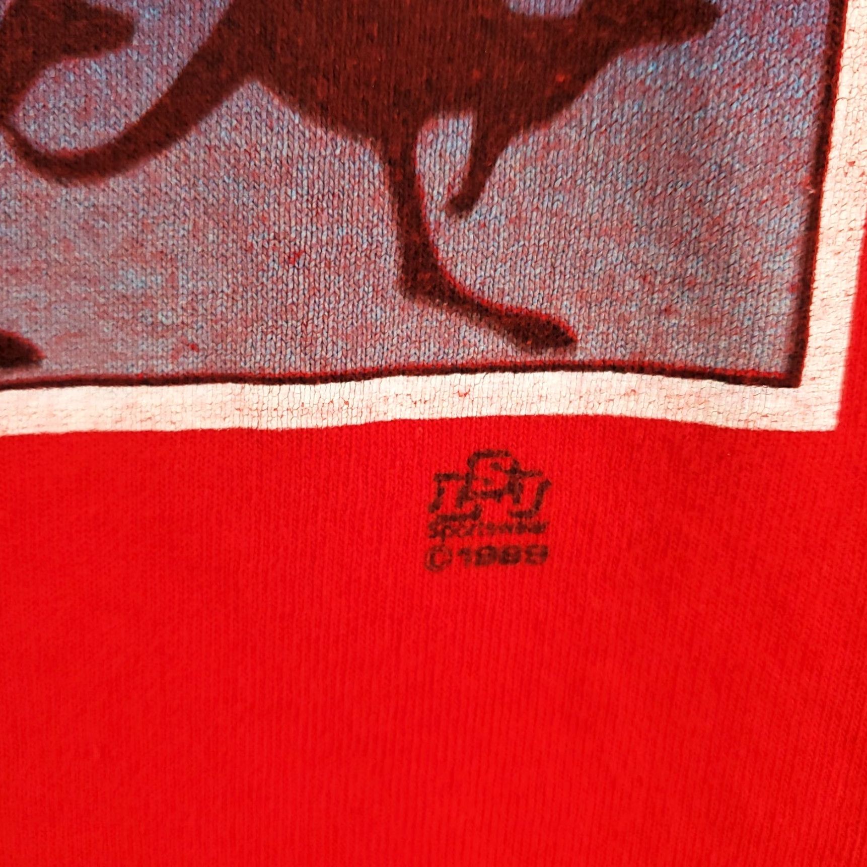 Fruit Of The Loom VINTAGE Fruit of the Loom Kangaroo Shirt Mens L Red 1980s 1989 Australian Map Graphic Print 80s Nature Mens Shirt Regular Size US L / EU 52-54 / 3 - 3 Thumbnail