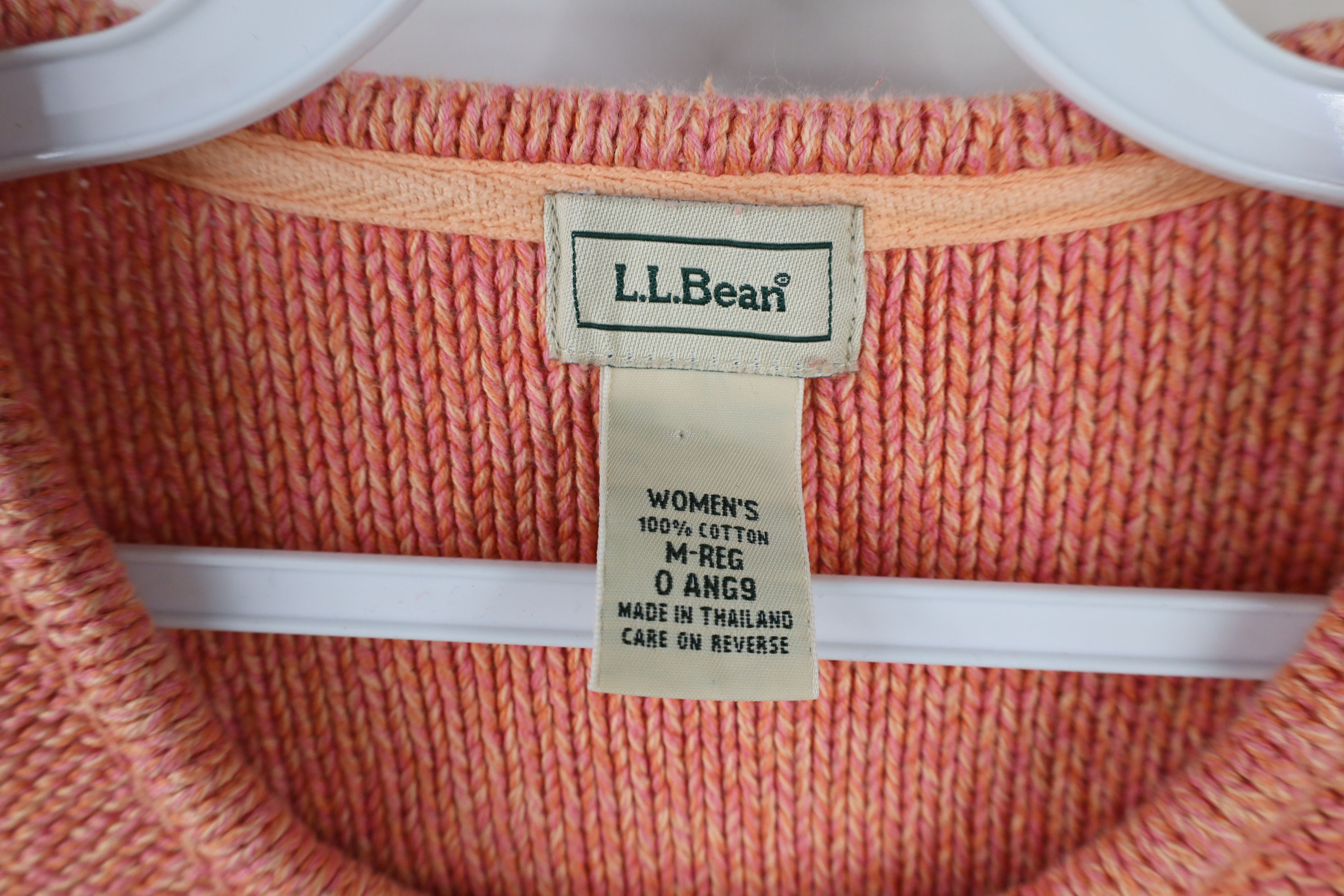 L.L. Bean × Vintage Vintage LL Bean Blank Tight Weave Cotton Knit Sweater Pink Size M / US 6-8 / IT 42-44 - 4 Thumbnail