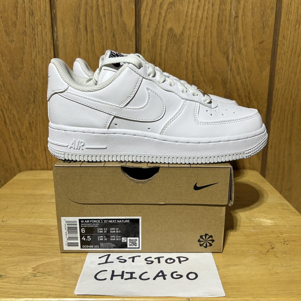 Nike Nike Air Force 1 Low Next Nature White Grey DC9486-101 6 NEW Size US 6 / IT 36 - 1 Thumbnail