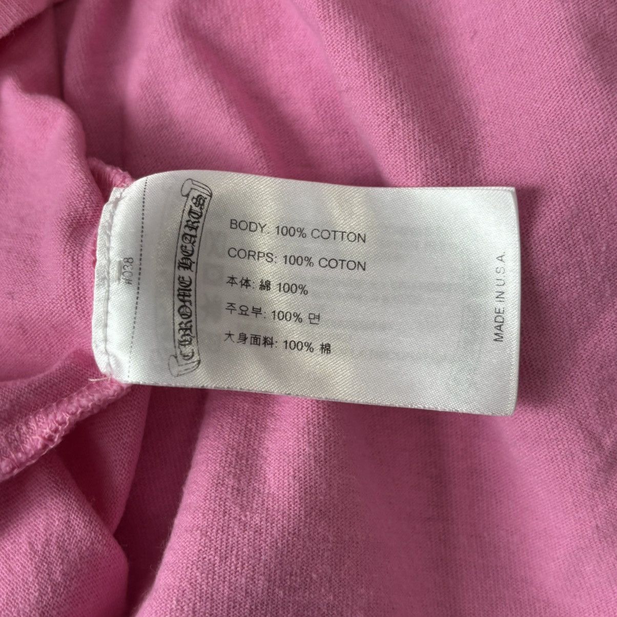 Chrome Hearts Chrome Hearts Pink Scroll Logo Tee Size Small Size US S / EU 44-46 / 1 - 4 Thumbnail