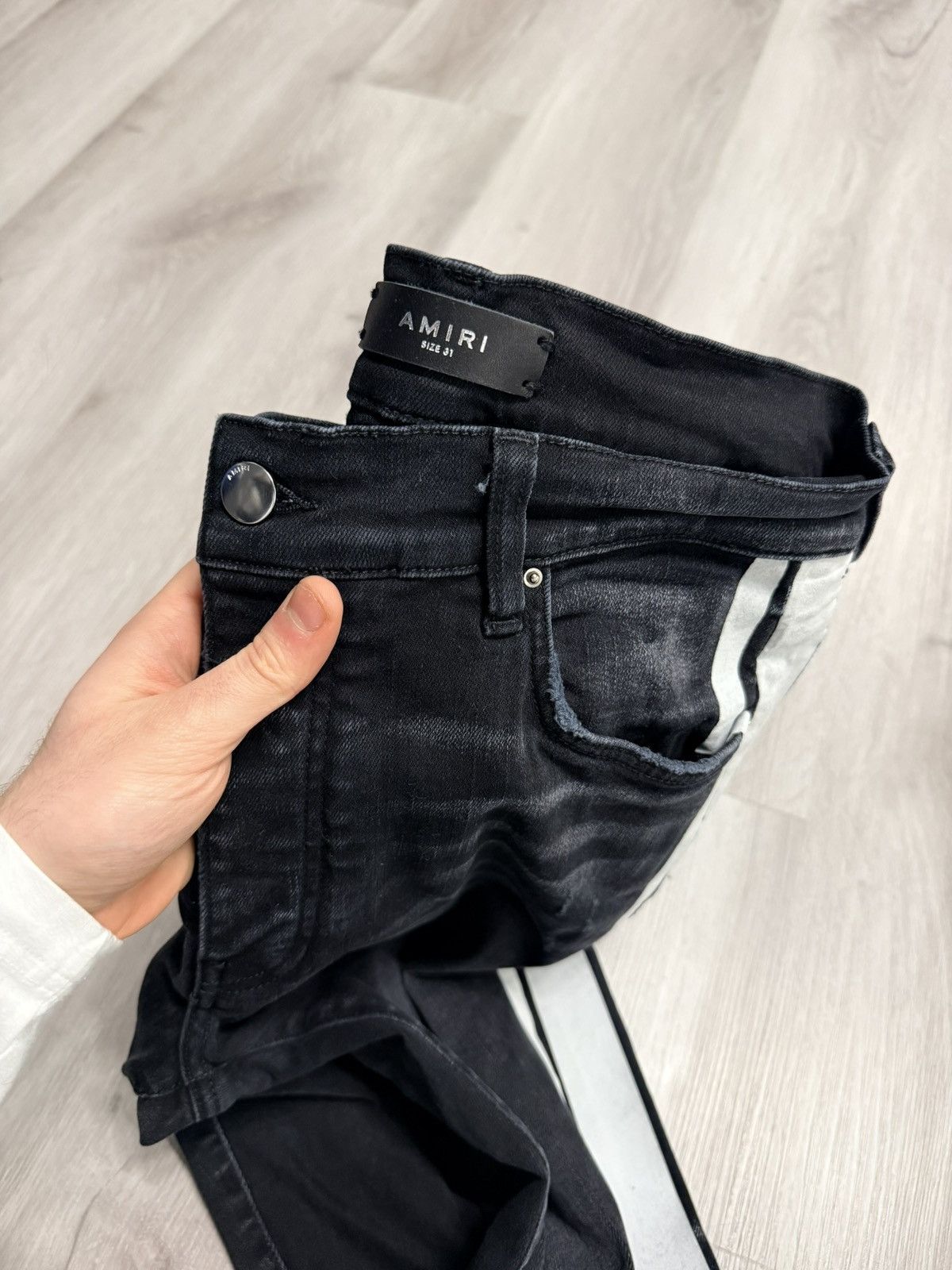 Amiri Amiri White Stripe Jean Size US 31 - 3 Thumbnail