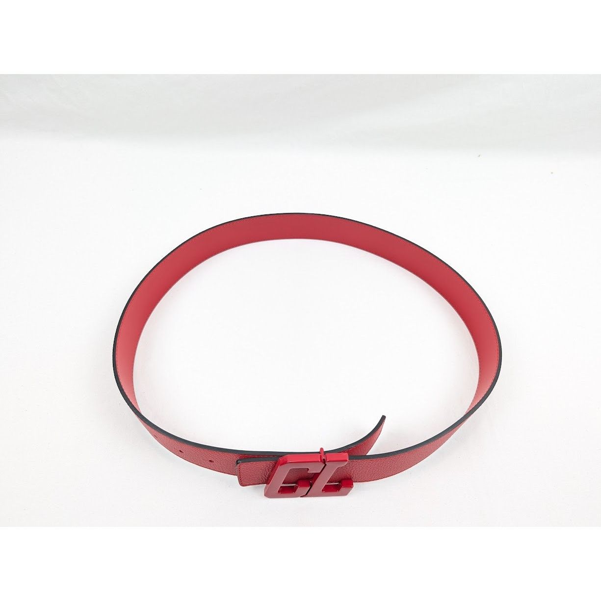 Christian Louboutin o1rshd1 Size: 90 / Calf Happy Rui CL Logo Belt in Loubi Size 34 - 14 Thumbnail