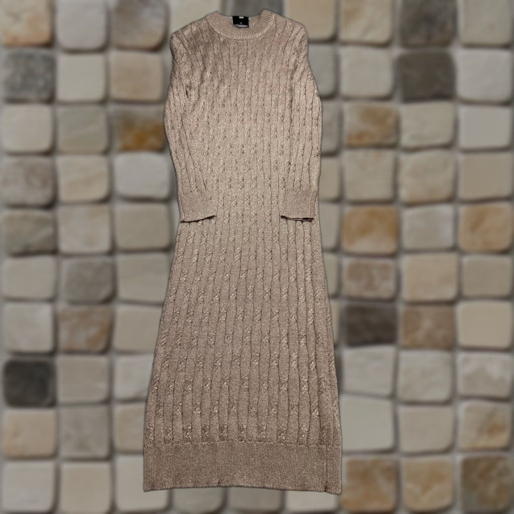 Tuckernuck Sweater Dress Womens XS Brown Knit Midi Crew Neck Pullover  Casual Party/Cocktail Vintage: No