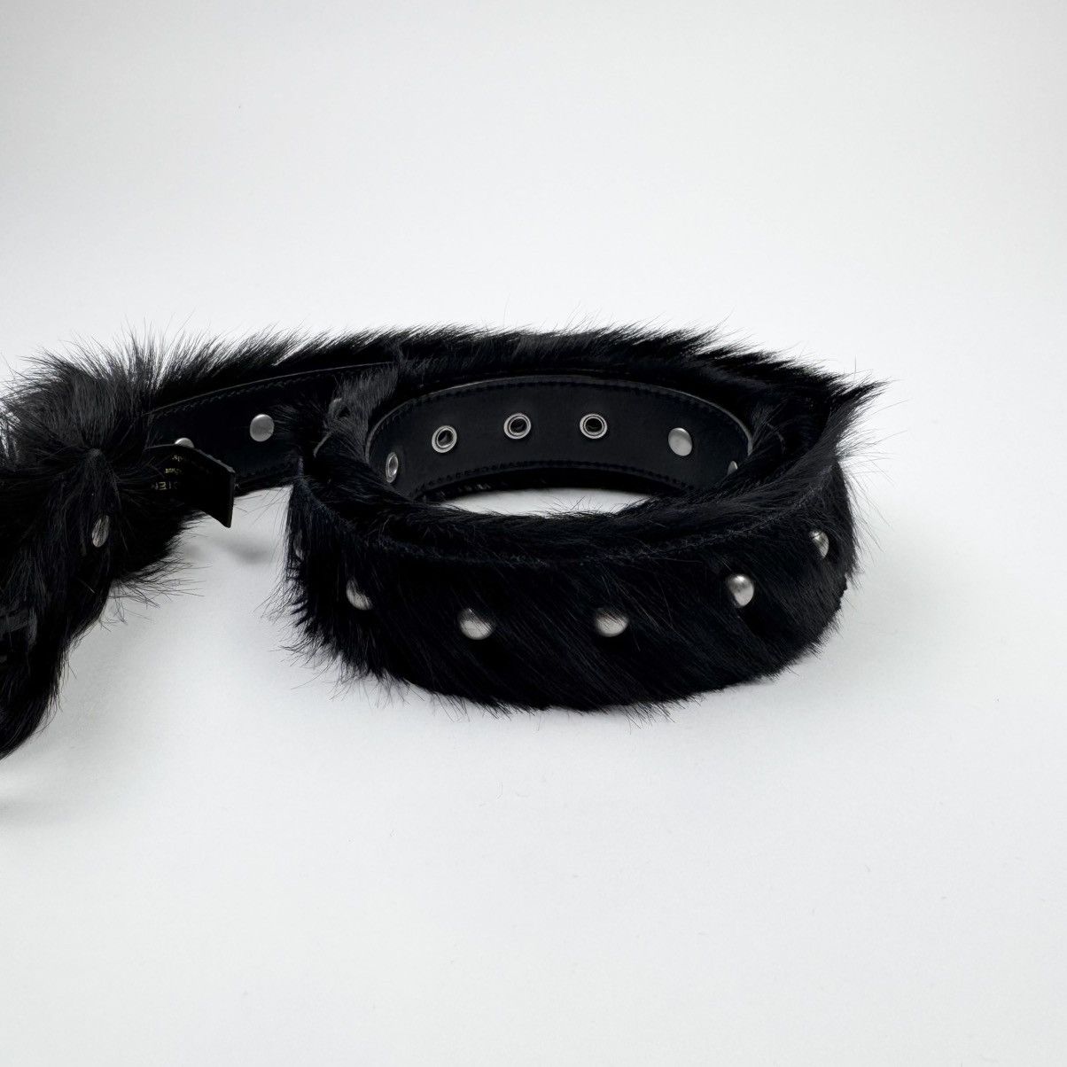 Dries Van Noten Dries Van Noten FW2022 Black Studded Fur Belt Size ONE SIZE - 2 Thumbnail