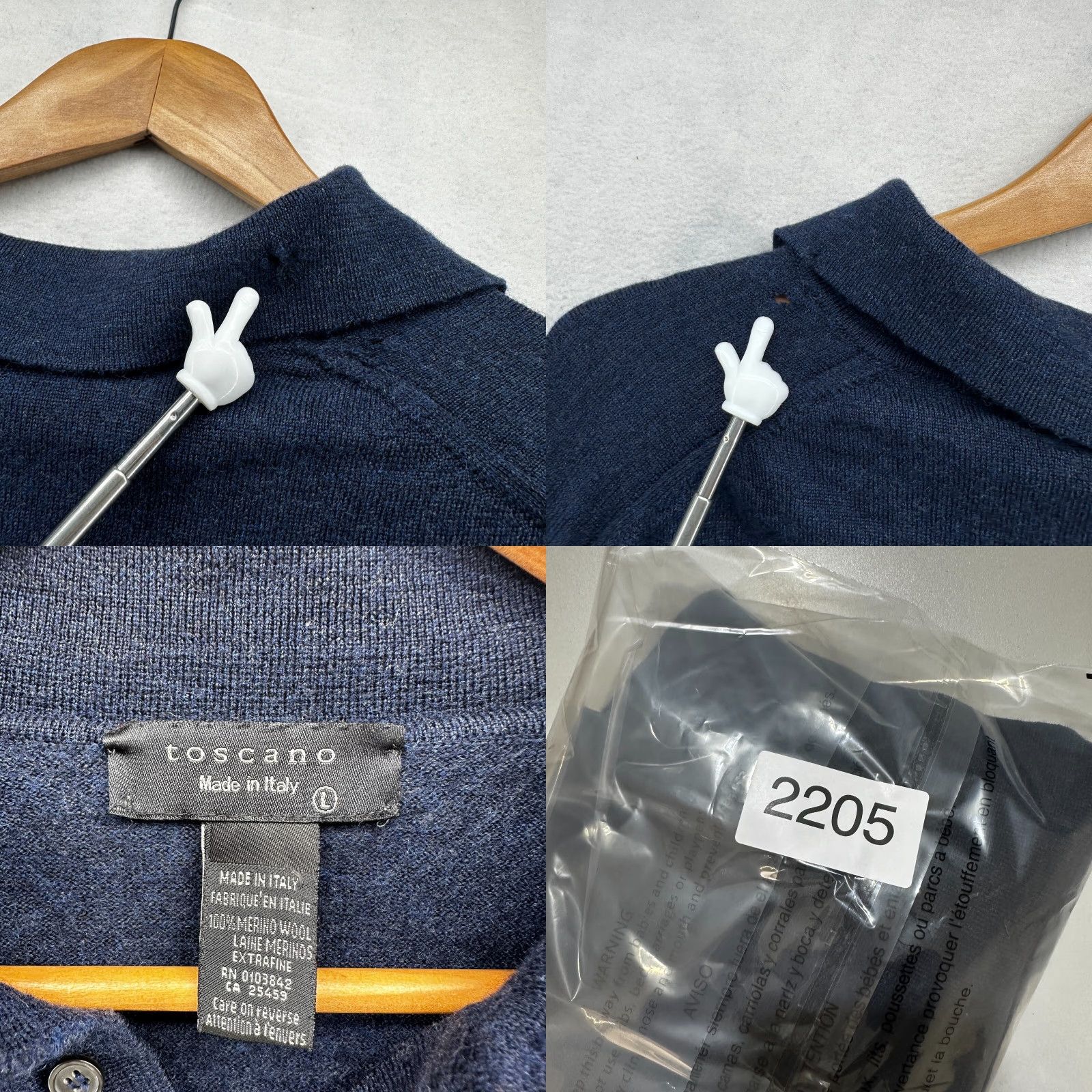Vintage Toscano Pullover Sweater Blue Men's L Merino Wool Long Sleeve Collared Size US L / EU 52-54 / 3 - 8 Thumbnail