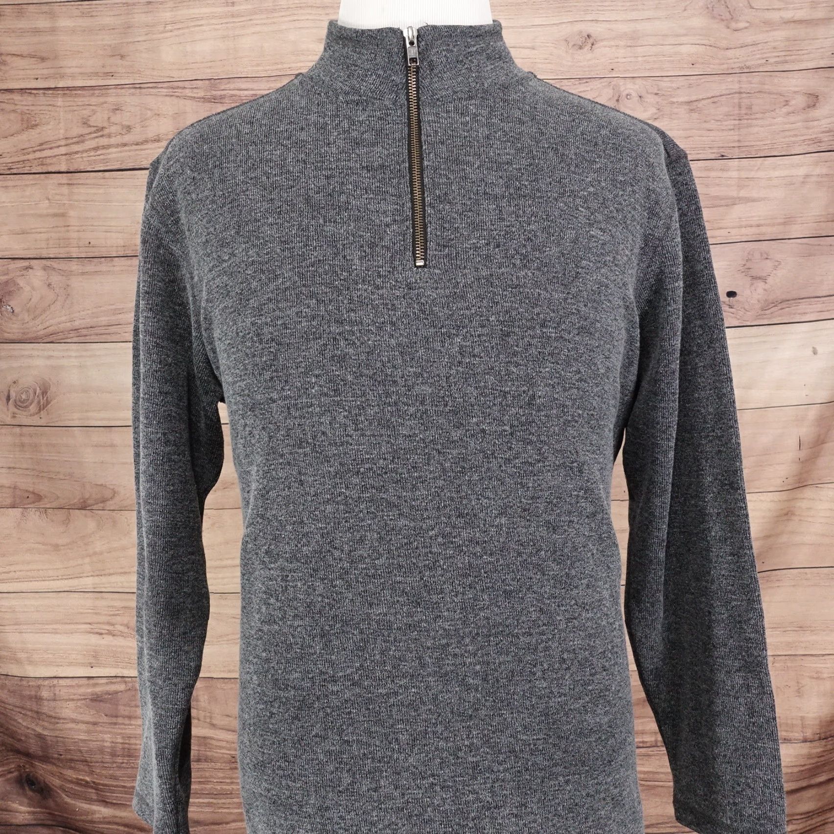 Gap GAP GREY POLYCOTTON PULLOVER SWEATER MENS XL MOCK NECK 1/4 ZIP KNIT Size US XL / EU 56 / 4 - 4 Thumbnail