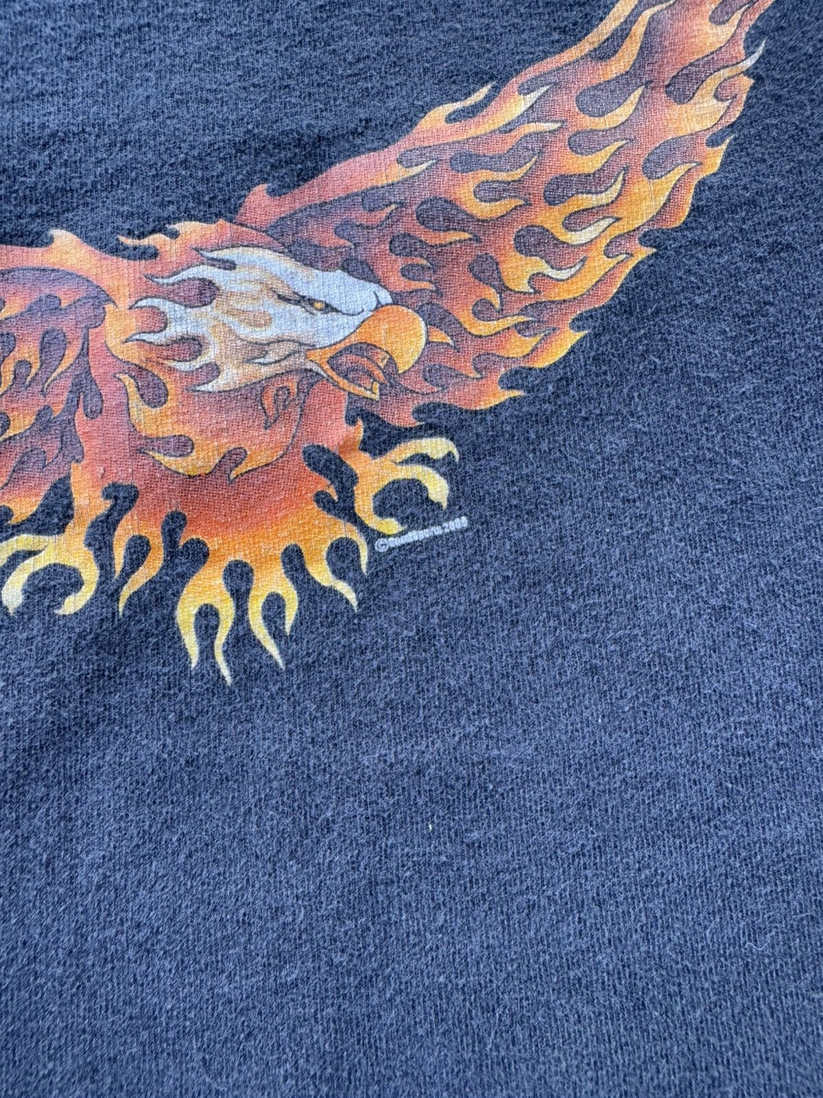 Harley Davidson × Vintage Vintage 90’s/00s Harley Davison Flame Eagle Faded T-shirt XL Size US XL / EU 56 / 4 - 6 Thumbnail