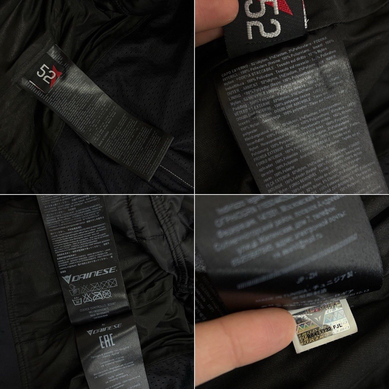 Dainese Dainese Racing 3 Waterproof Motorcycle Jacket Black White Size US L / EU 52-54 / 3 - 18 Thumbnail