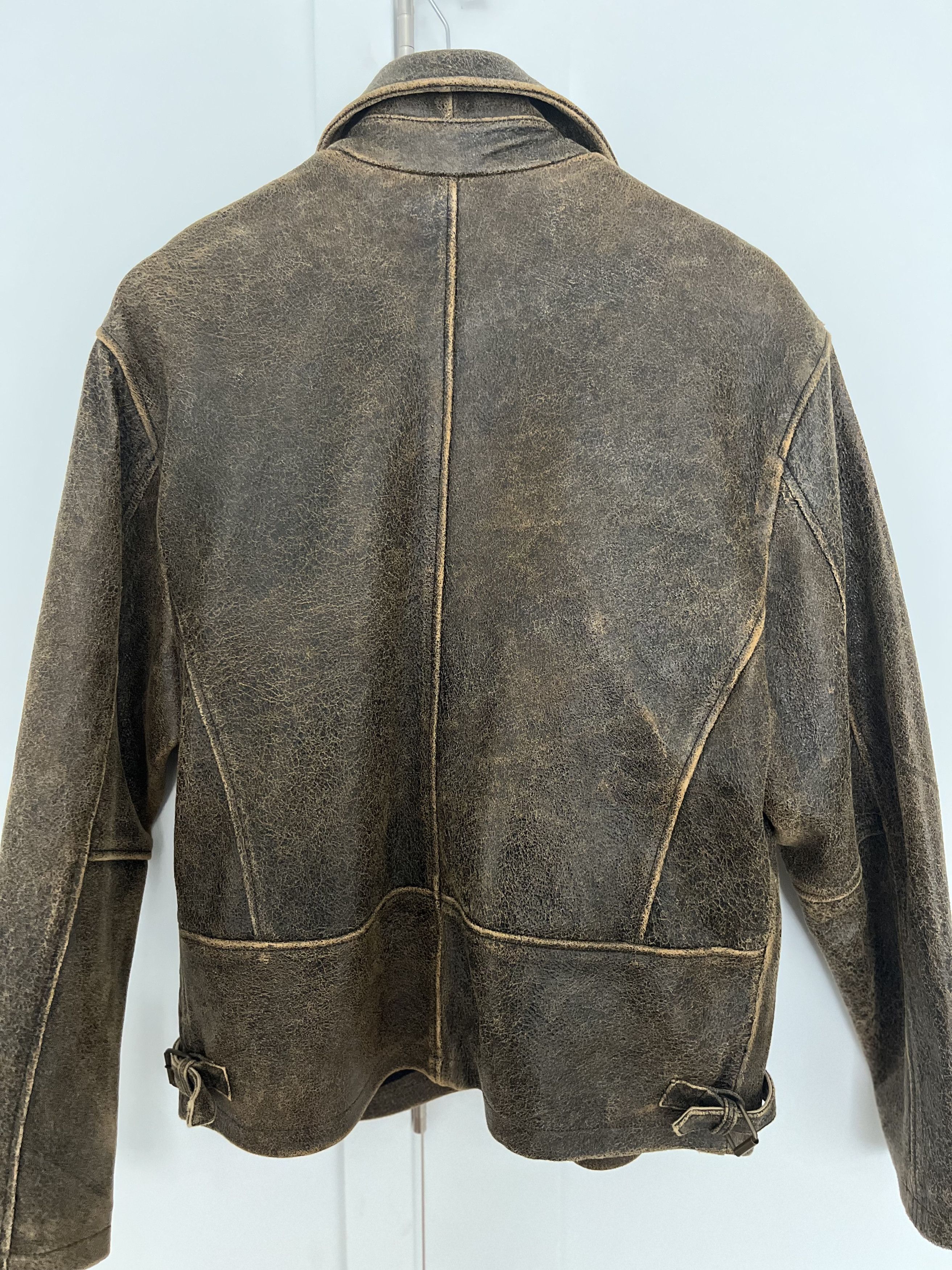 Guess Guess USA Cracked Leather Jacket | Grailed