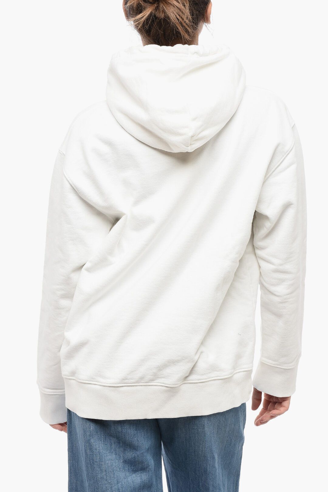 Maison Margiela og1mm1224 Unisex Brushed Cotton Printed Hoodie in White Size S / US 4 / IT 40 - 3 Thumbnail
