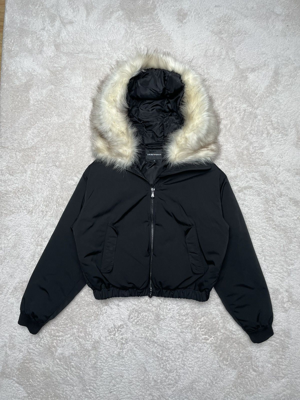 Emporio Armani Armani faux fur hood quilted bomber jacket Size US M / EU 48-50 / 2 - 1 Thumbnail