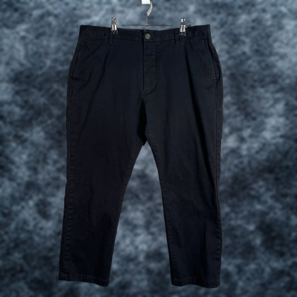 Proper Cloth Proper Cloth Mens Pants 34 X 23 Navy Chino Flat Front Knit Stretch Casual Trousers City Logo Preppy 90s? Wait. Size US 34 / EU 50 - 1 Thumbnail