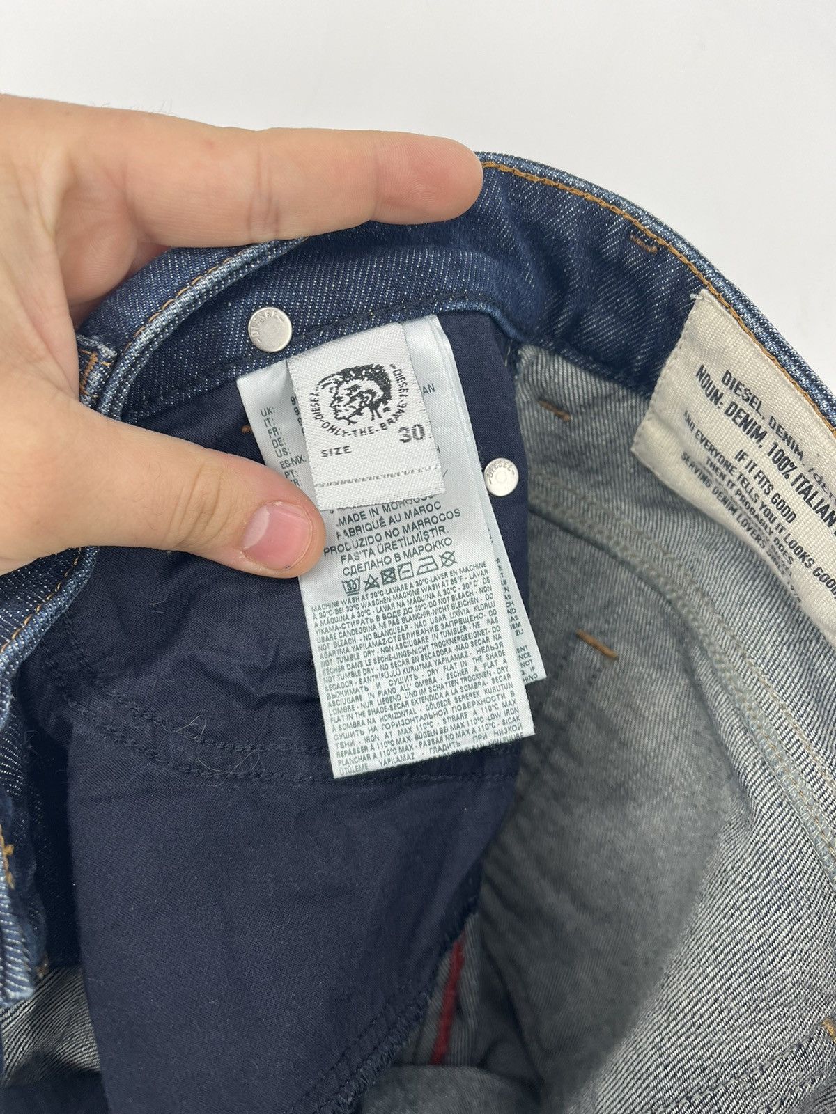 Diesel × Vintage Vintage Y2K Men’s Diesel Distressed Patchwork Denim Jeans Size US 30 / EU 46 - 14 Thumbnail