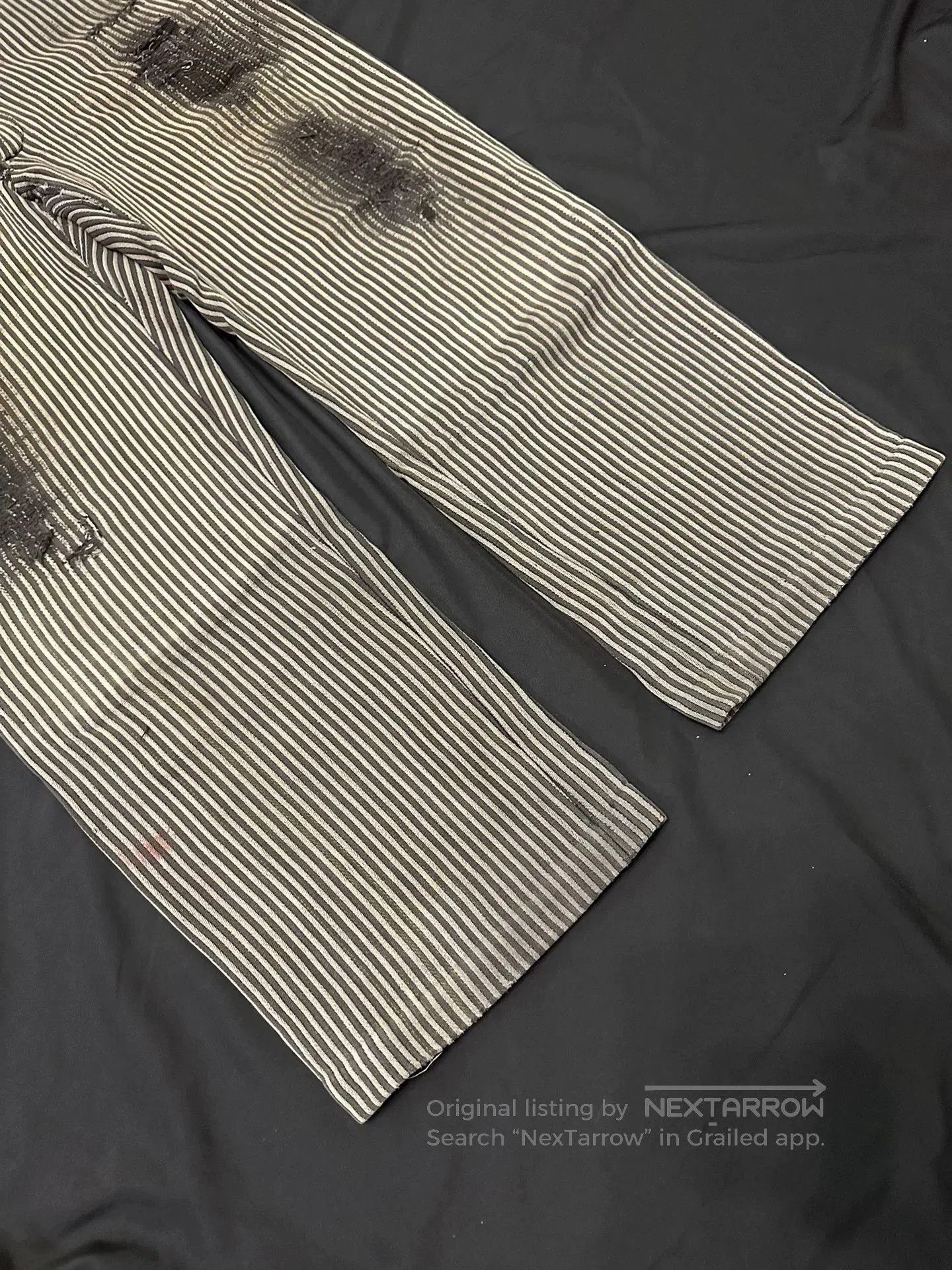 Vintage Vintage 40s French Workwear Striped Cargo Pants. Size US 36 / EU 52 - 2 Thumbnail