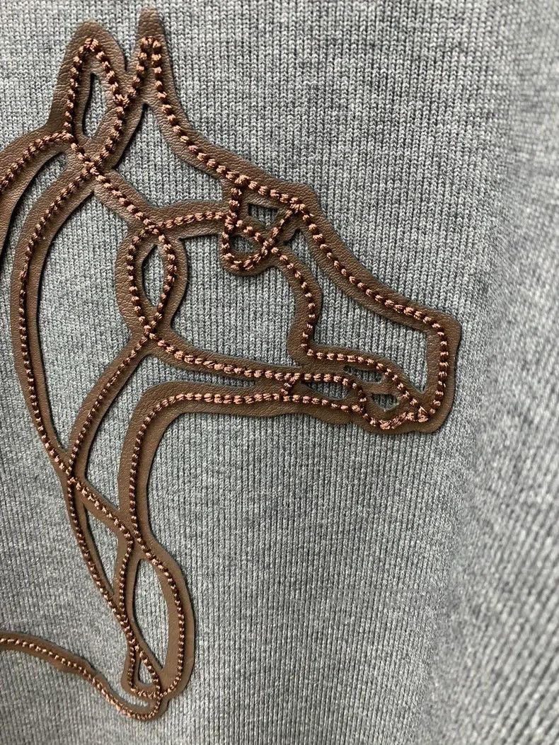 Hermes Hermes Lead gray chest coffee leather horse head round nec Size L / US 10 / IT 46 - 5 Thumbnail