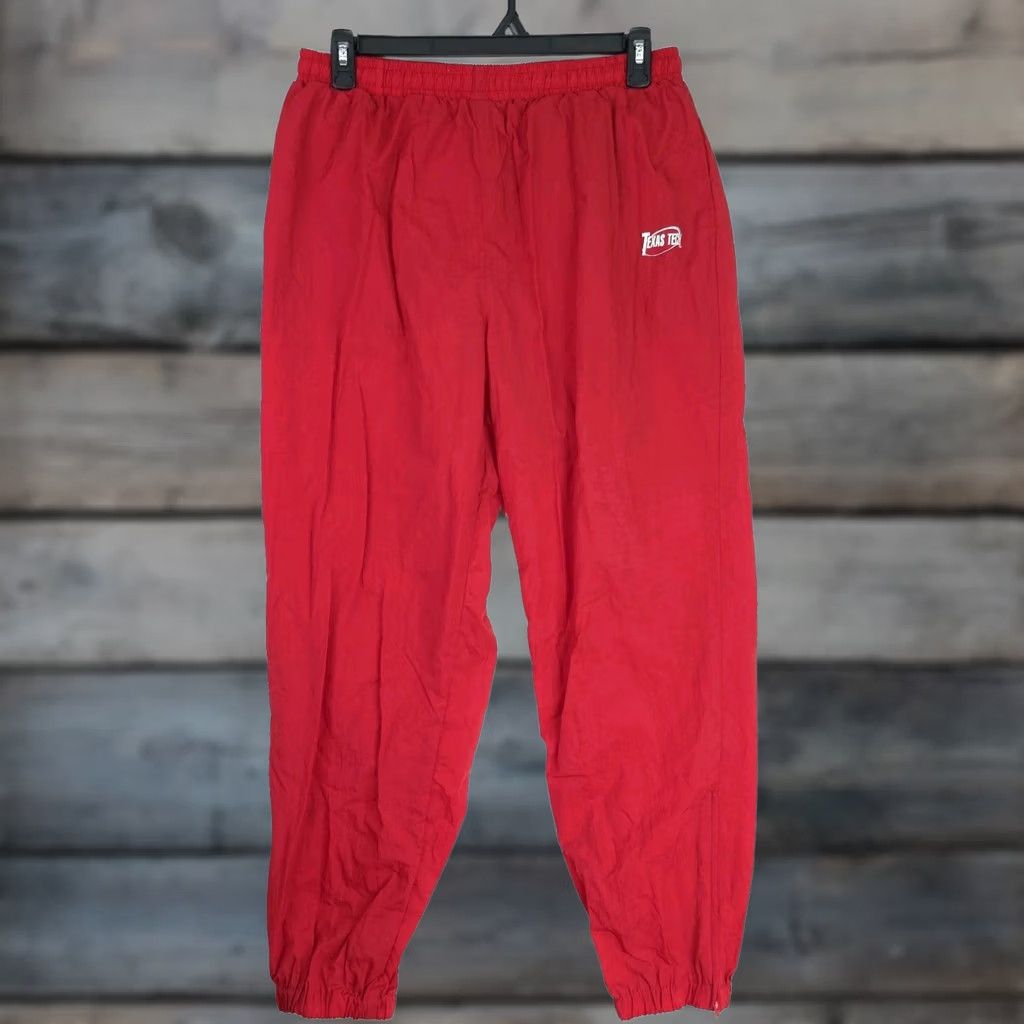 Red Oak Sportswear Pants Mens Large Red Texas Tech Track Windbreaker Activewear Sports, Men’s (Size 33)