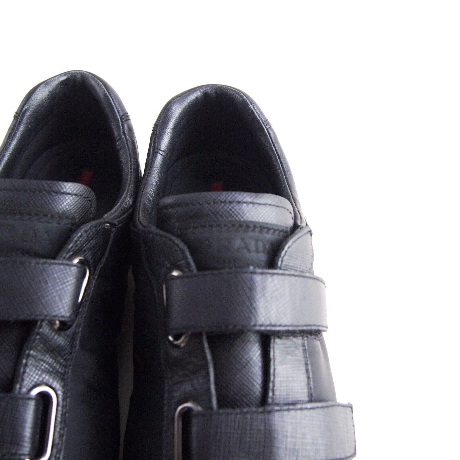 Prada Prada Sneakers Black Saffiano Leather Nylon EU 37 US 7 Size US 7 / IT 37 - 4 Thumbnail