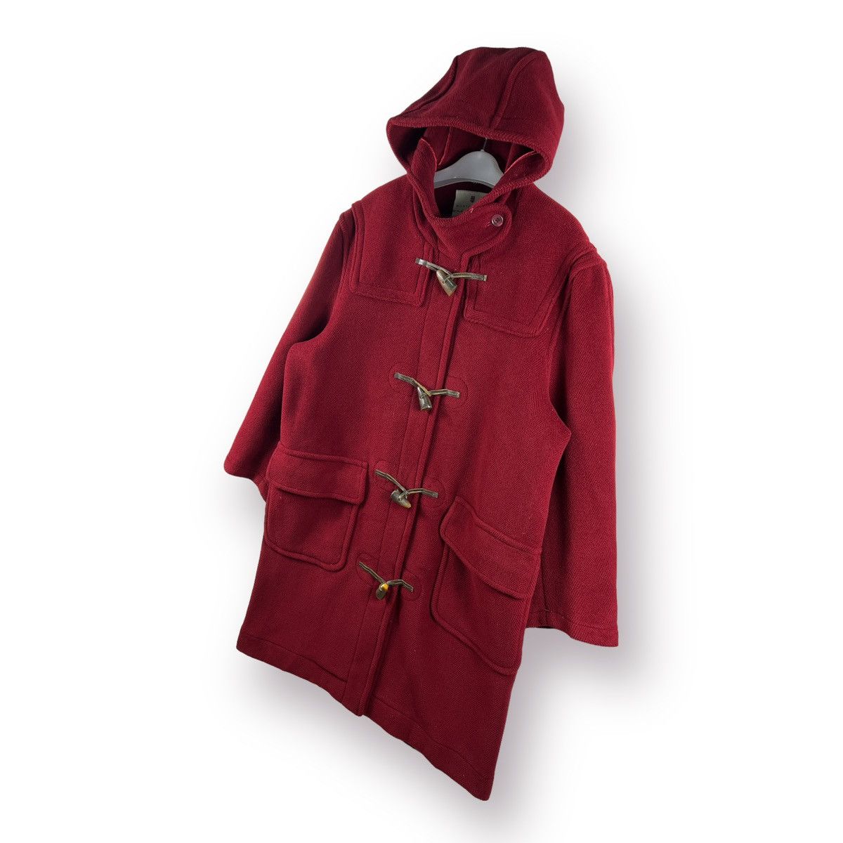 New England Outerwear 🔥 Red Herringbone Montgomery Duffle coat Size US L / EU 52-54 / 3 - 2 Thumbnail