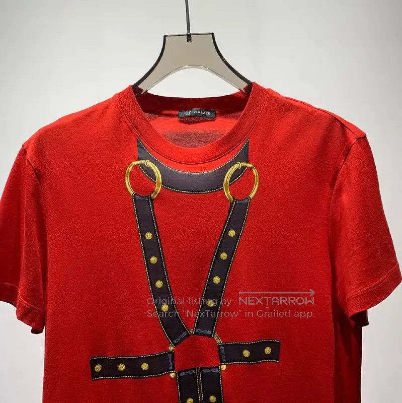 Versace Versace Red Cotton Men's T-Shirt . Size US M / EU 48-50 / 2 - 3 Thumbnail