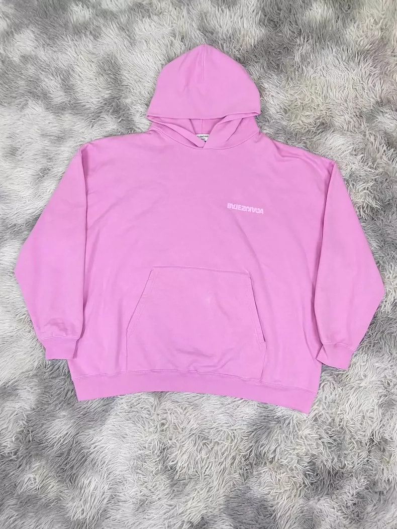 Balenciaga Balenciaga Pink reverse logo embroidered sweater Size US XS / EU 42 / 0 - 1 Thumbnail
