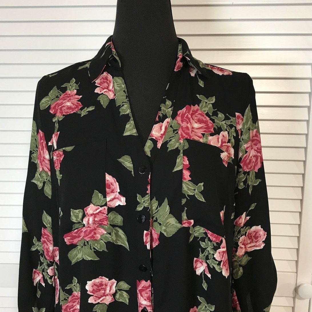 Other IZ BYER Boho Black Sheer Black Floral Blouse Tunic Junior M Size M / US 6-8 / IT 42-44 - 4 Thumbnail