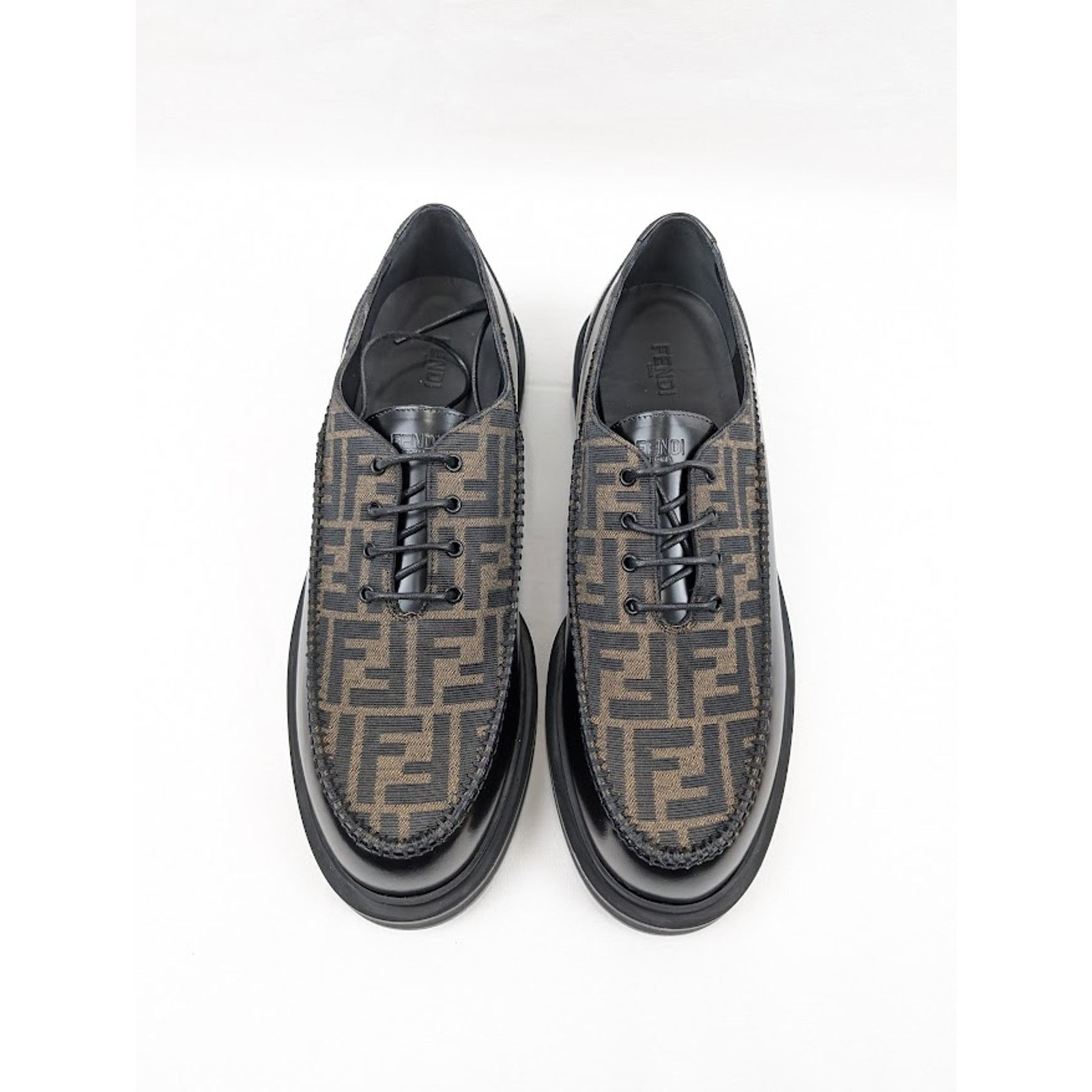 Fendi o1rshd1 Men's Lace Up Fabric Calf Leather Boots Shoe Size US 11 / EU 44 - 19 Thumbnail