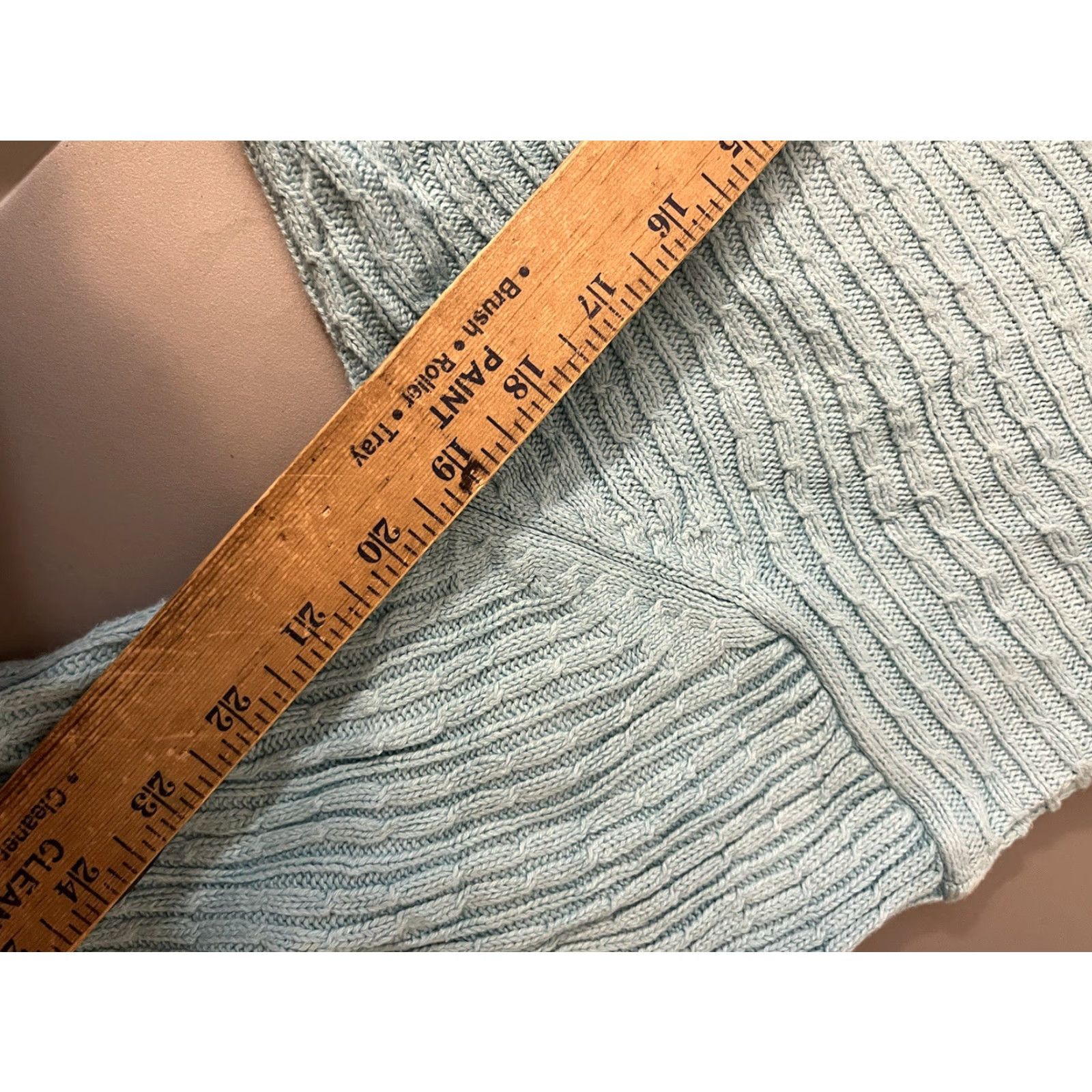 Talbots Talbots Sweater Women's Size L Blue Aqua Cable Knit Pullover Preppy Size L / US 10 / IT 46 - 4 Thumbnail