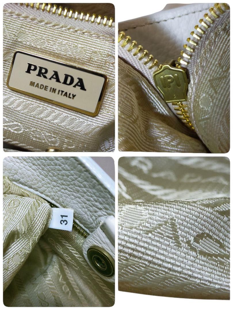 Prada Prada - One Shoulder Bag Triangle Logo Leather White Handbag Size ONE SIZE - 8 Thumbnail
