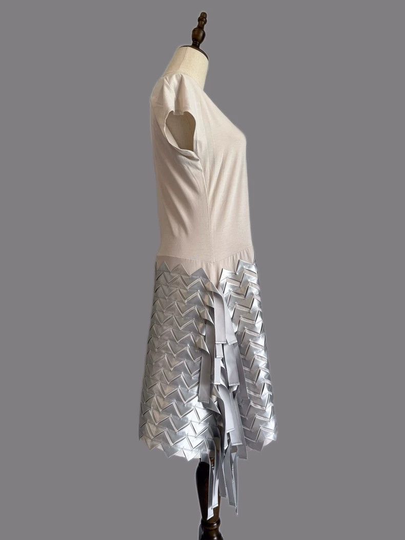 Issey Miyake Issey Miyake size:2 Grey ribbon woven dress Size XS / US 0-2 / IT 36-38 - 6 Thumbnail