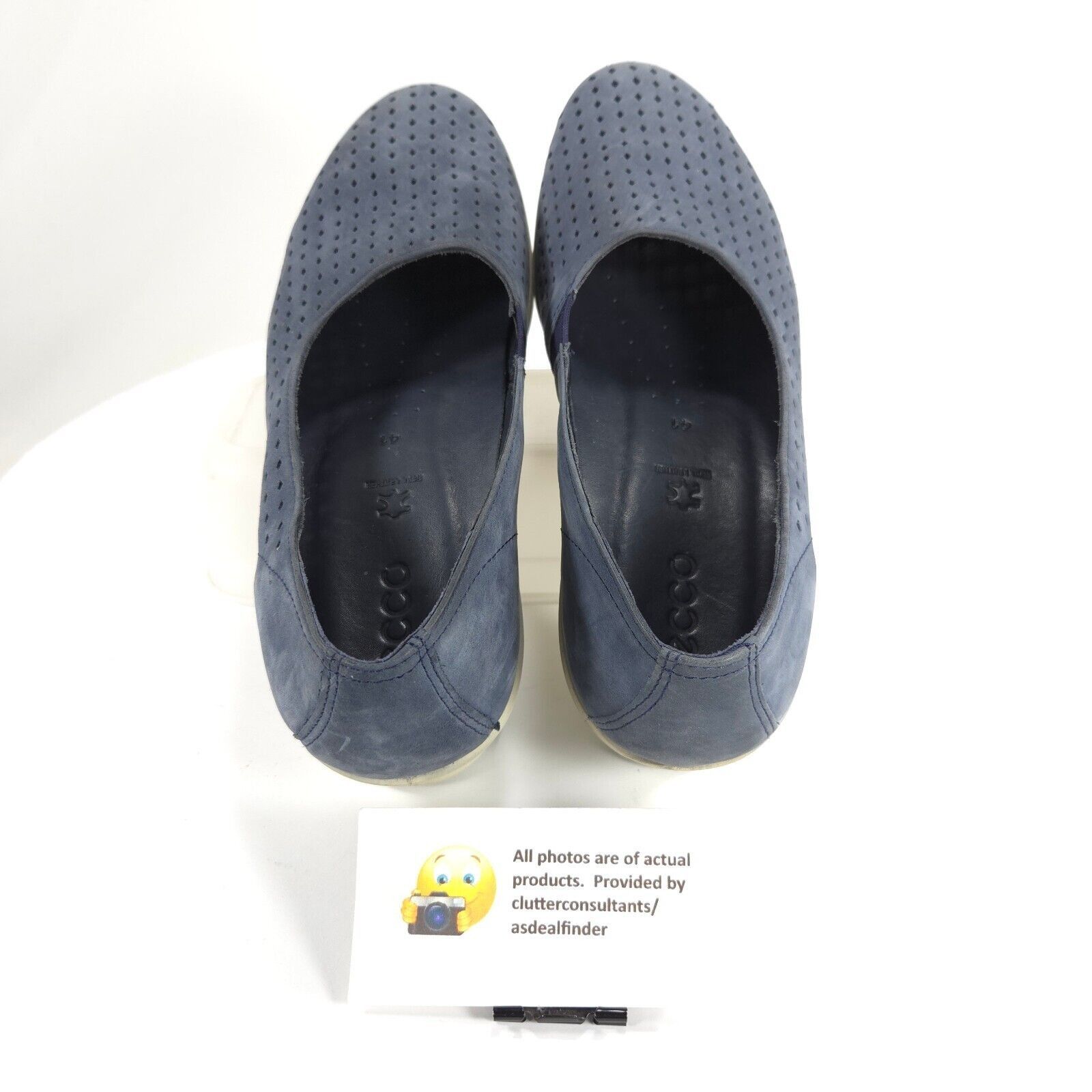 Ecco Ecco Leather Wedge Slip On Ballet Flat Womens Size 10.5 Blue Size US 10.5 / IT 40.5 - 6 Thumbnail