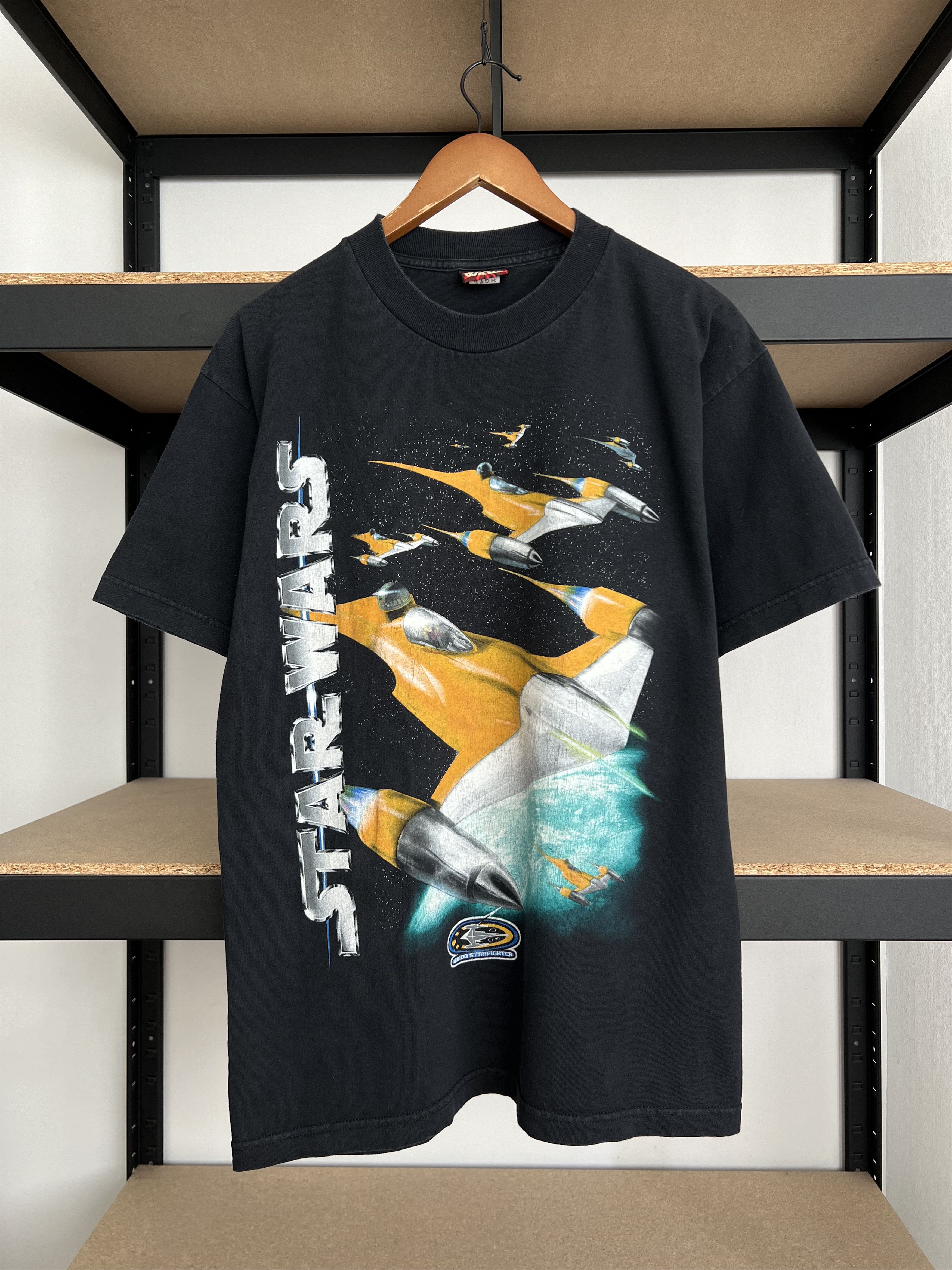 Star Wars Vintage 90s Star Wars Starfighter Movie Black T-shirt Size US L / EU 52-54 / 3 - 3 Thumbnail