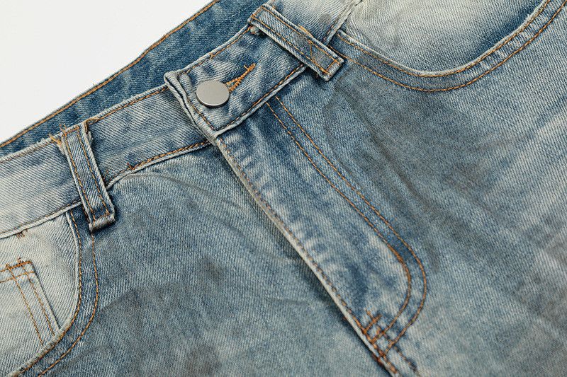 Vintage Retro ripped knee straight leg jeans for men Size US 34 / EU 50 - 3 Thumbnail