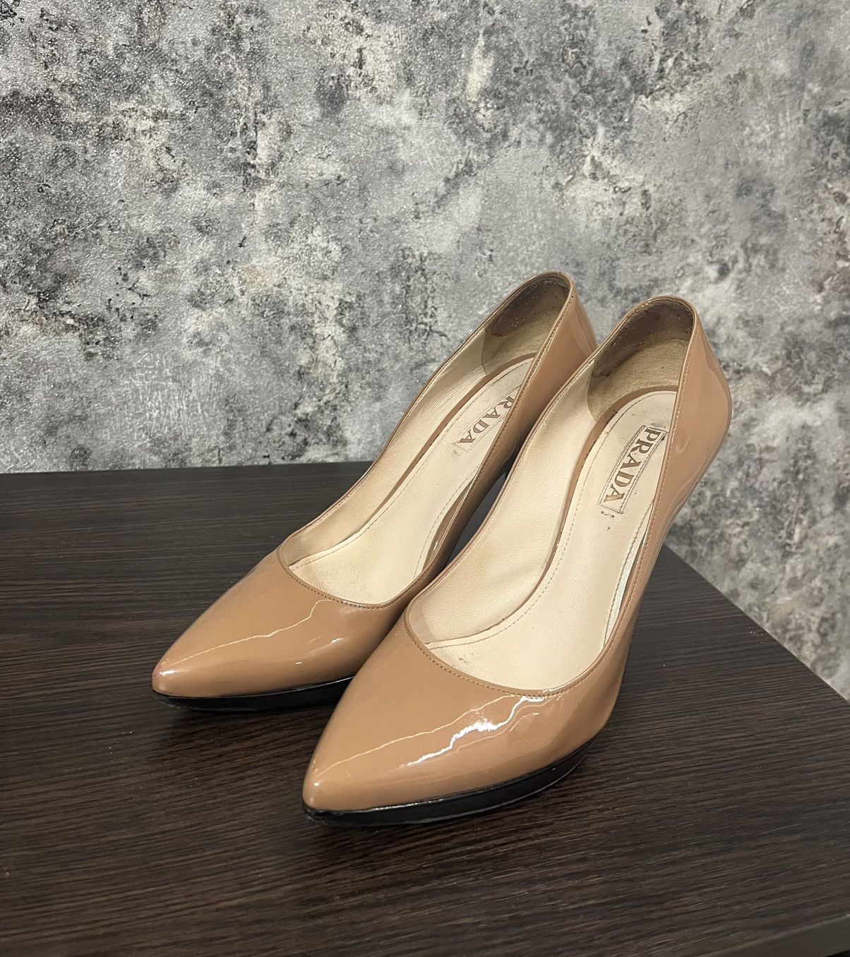 Prada Prada Patent Leather Pumps Pointed Toe Black Platform Heels Size US 9.5 / IT 39.5 - 2 Thumbnail