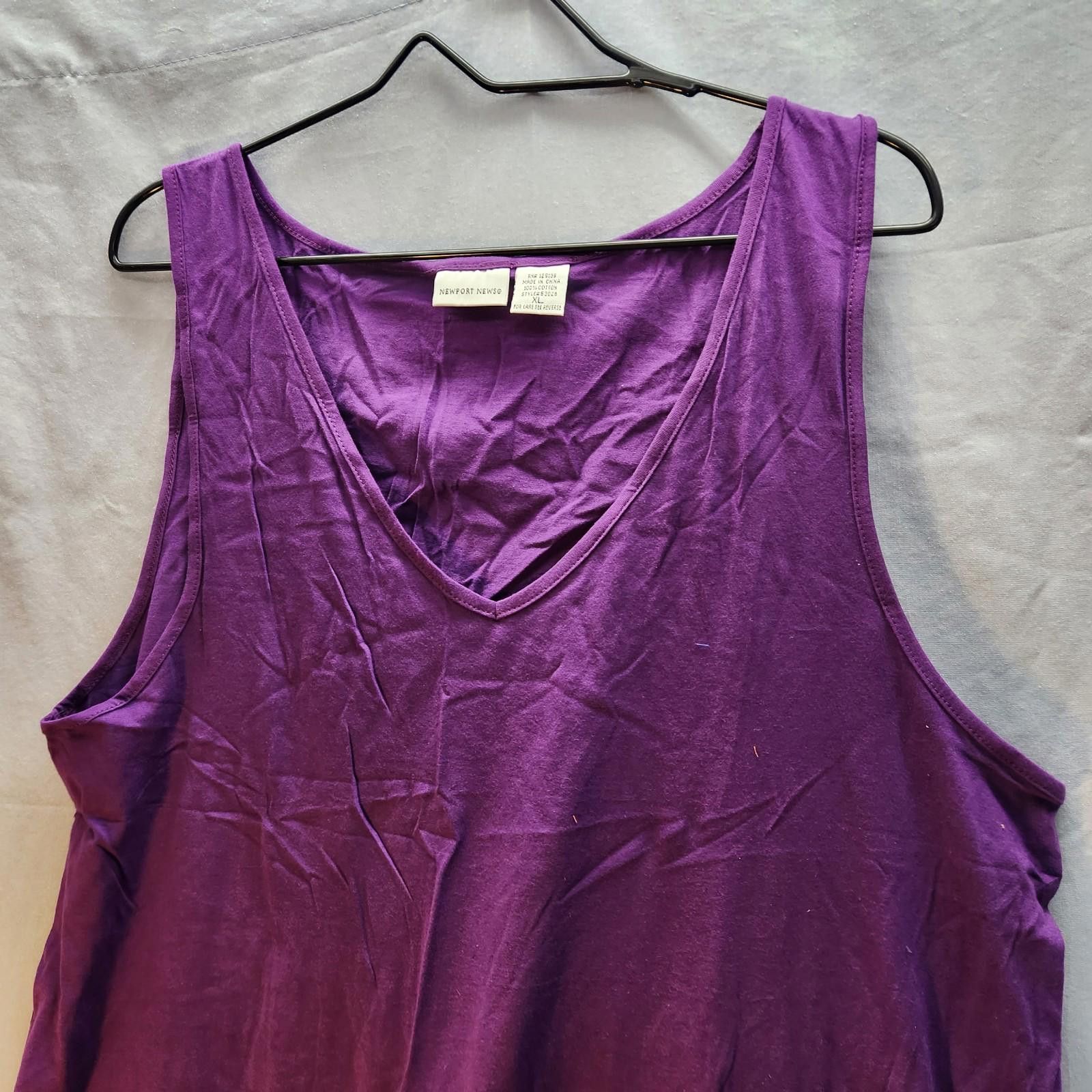 Designer Newport News Purple Cotton Tank Size XL Size XL / US 12-14 / IT 48-50 - 2 Thumbnail