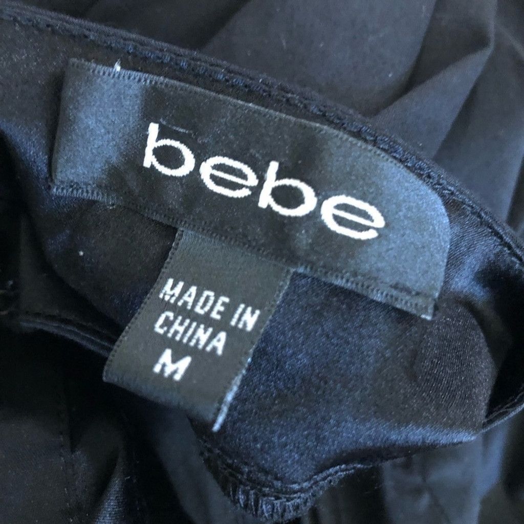 Bebe NWOT Bebe Halter Mini Dress Swing Backless Cotton Black sz M Size L / US 10 / IT 46 - 10 Thumbnail