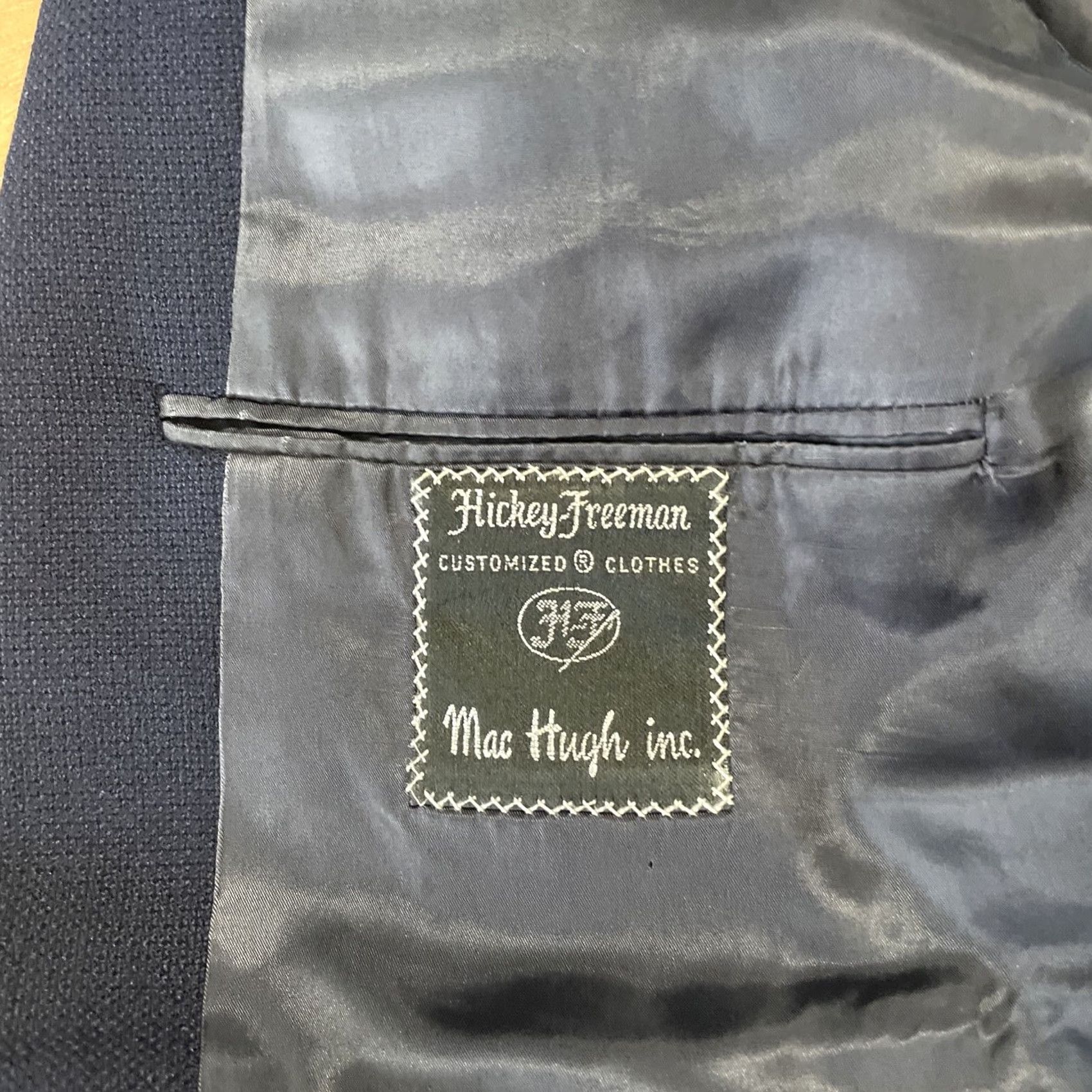 Vintage VINTAGE Hickey Freeman Blazer Sport Coat Navy Blue Wool 2-Button Single-Breasted 42R Mens Size 42R - 3 Thumbnail