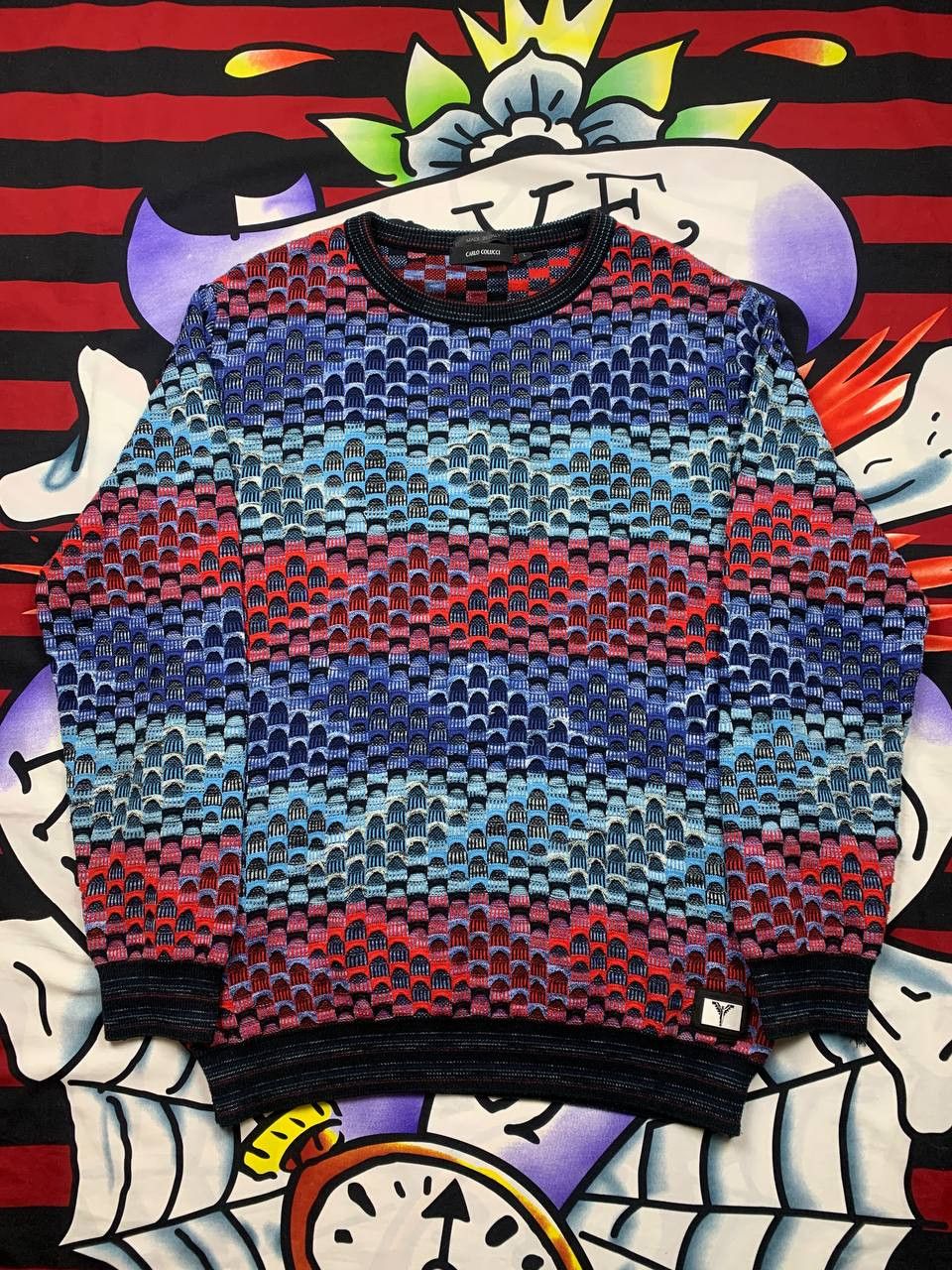 Carlo Colucci Carlo Colucci 3D coogi style knitted sweater Size L Italy Size US L / EU 52-54 / 3 - 1 Thumbnail