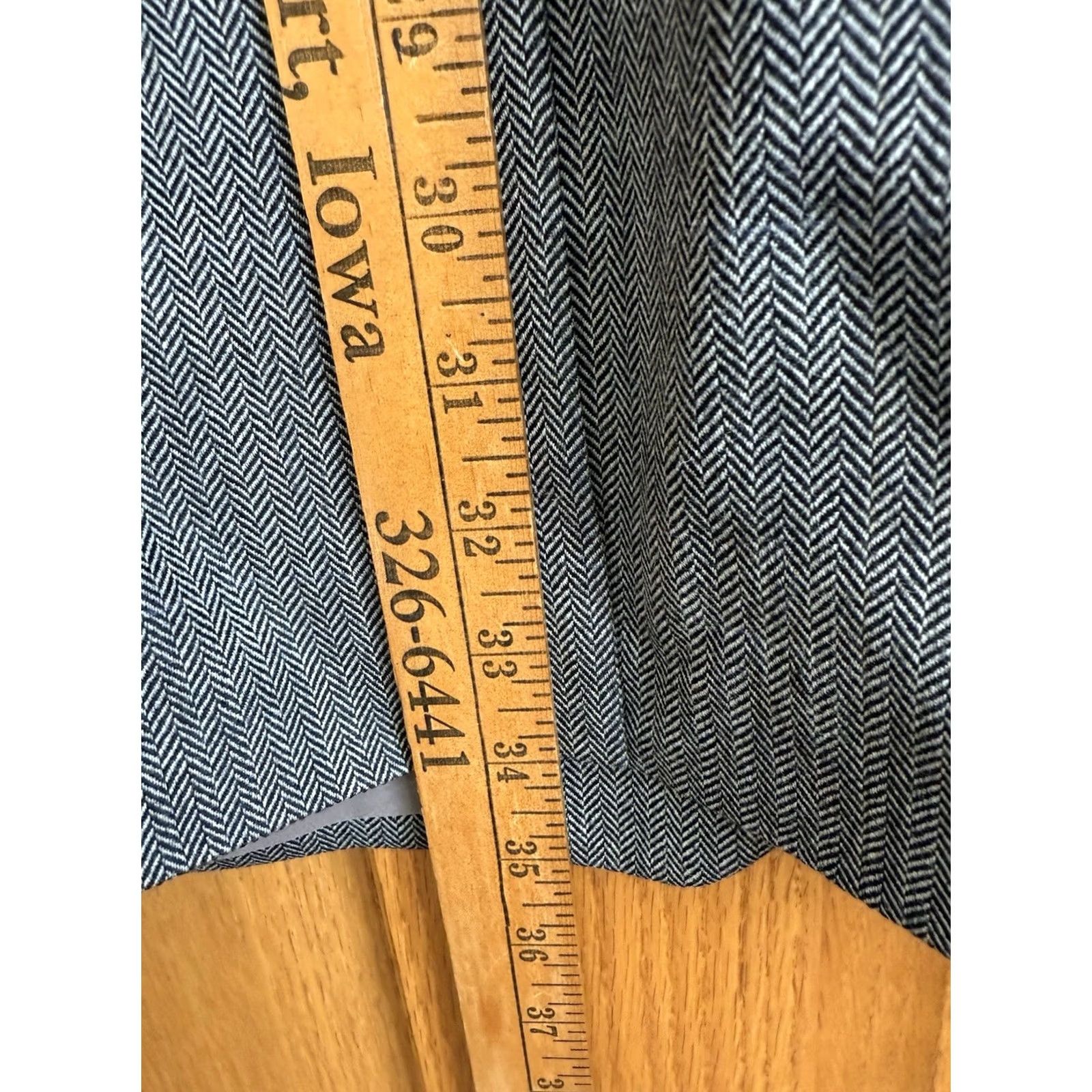 Ralph Lauren LAUREN RALPH LAUREN Blazer Mens 46L Wool Tweed Herringbone Notch Lapel 2-Button Single-Breasted Brown Tan Vintage? No Size 46R - 6 Thumbnail