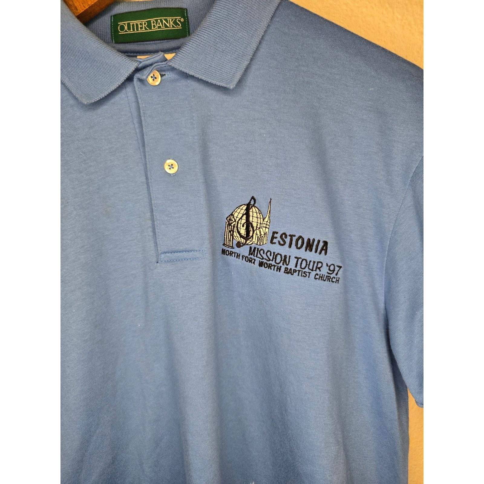 Vintage Vintage Church Polo Medium Fort Worth Tour Estonia Shirt 90s Size US M / EU 48-50 / 2 - 2 Thumbnail